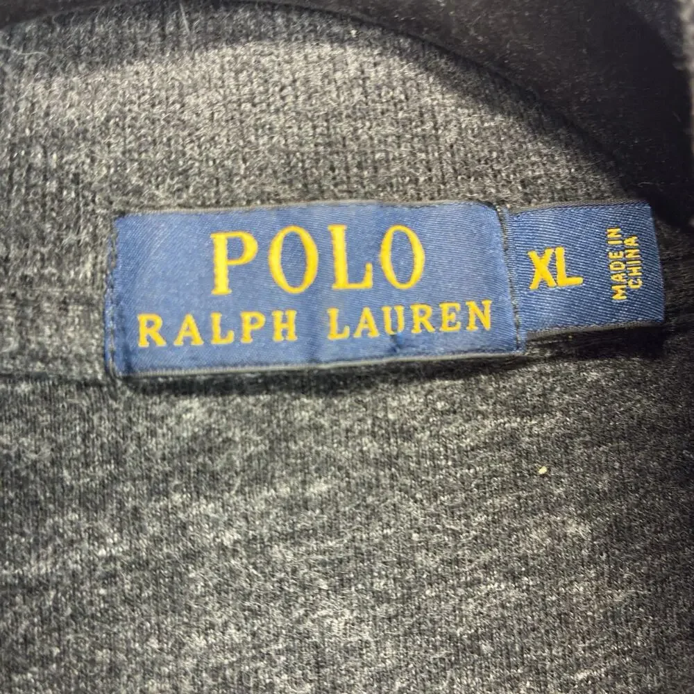 Polo Ralph Lauren Men’s XL 1/4 Zip Pullover Sweater Gray Pony Cotton